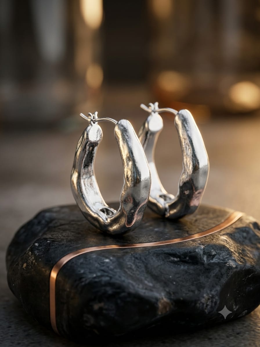 Molten Silver Hoops photo 4