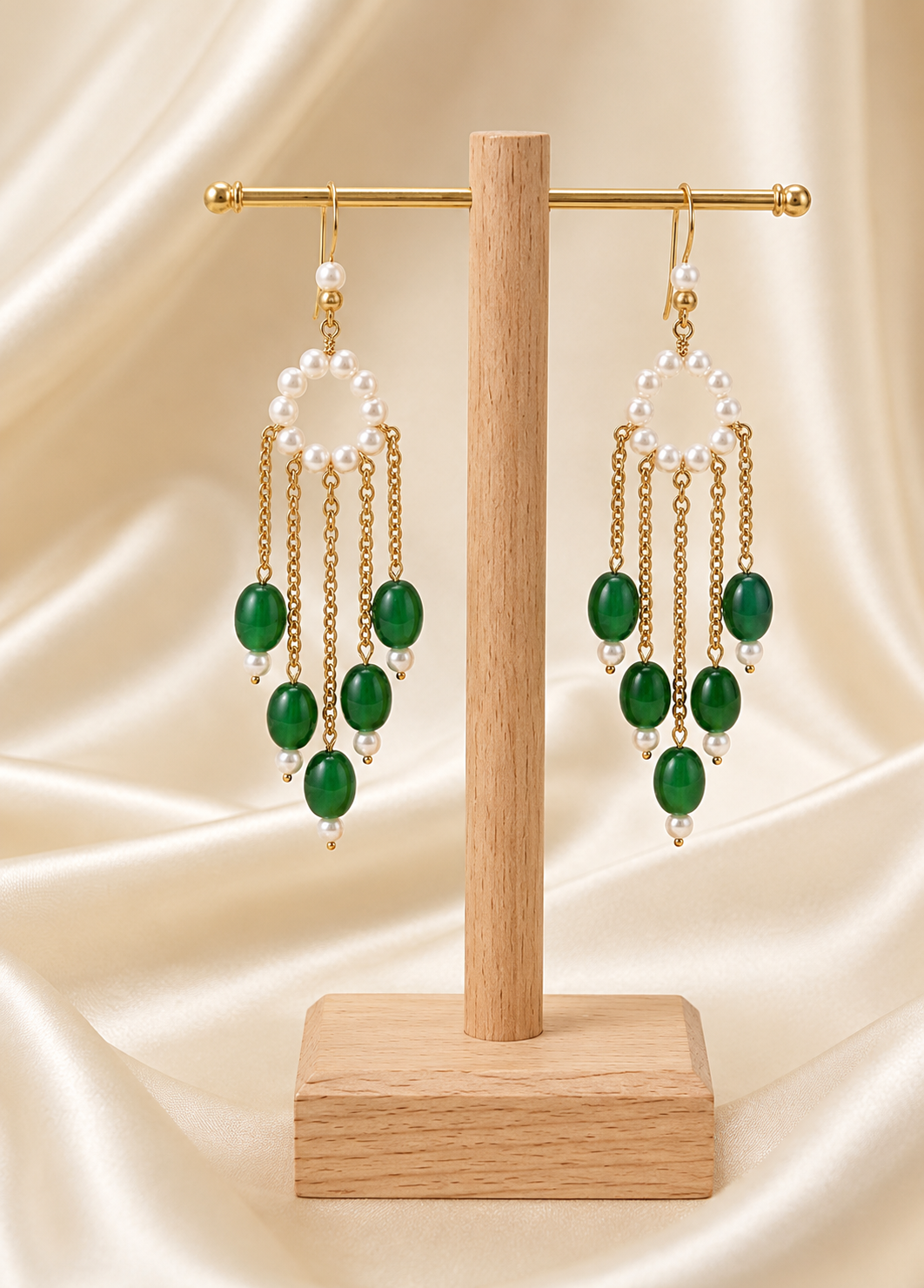 Emerald Fringe Earrings photo 2