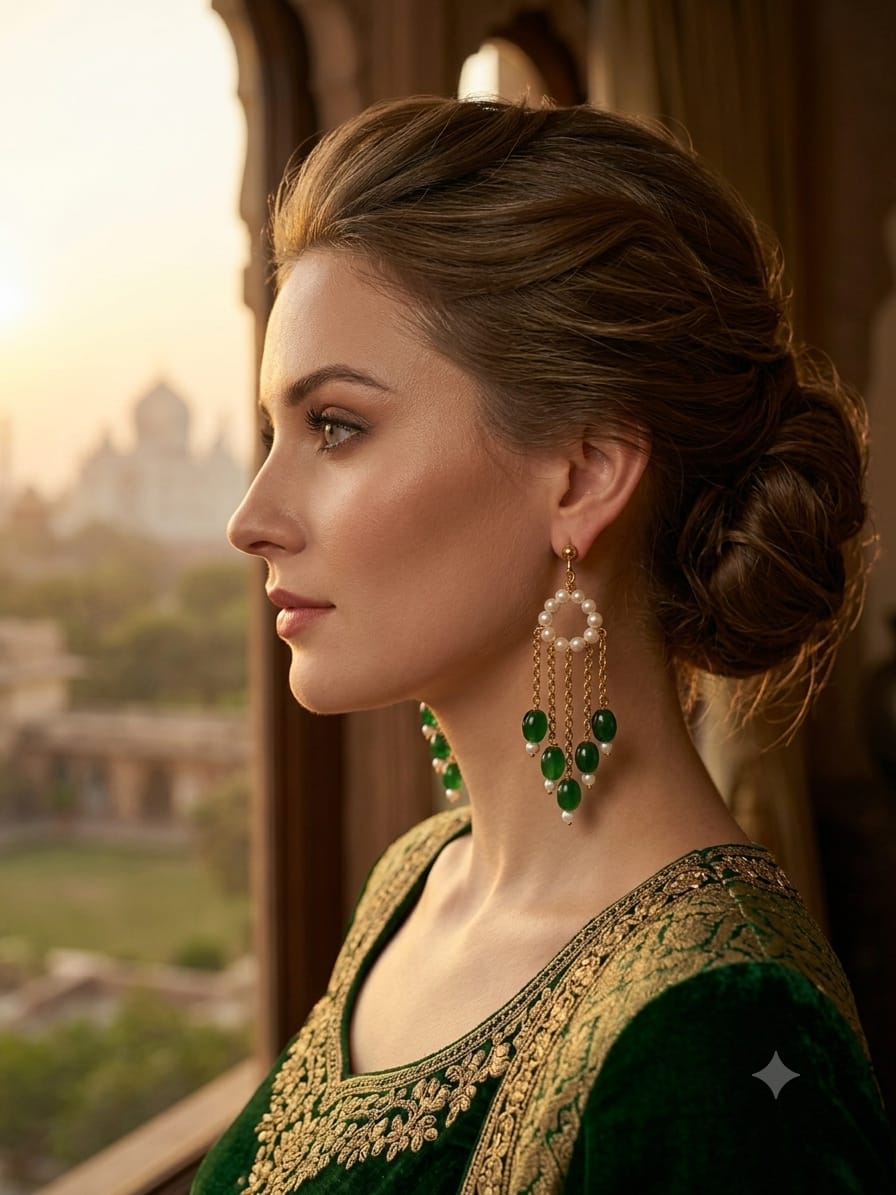 Emerald Fringe Earrings