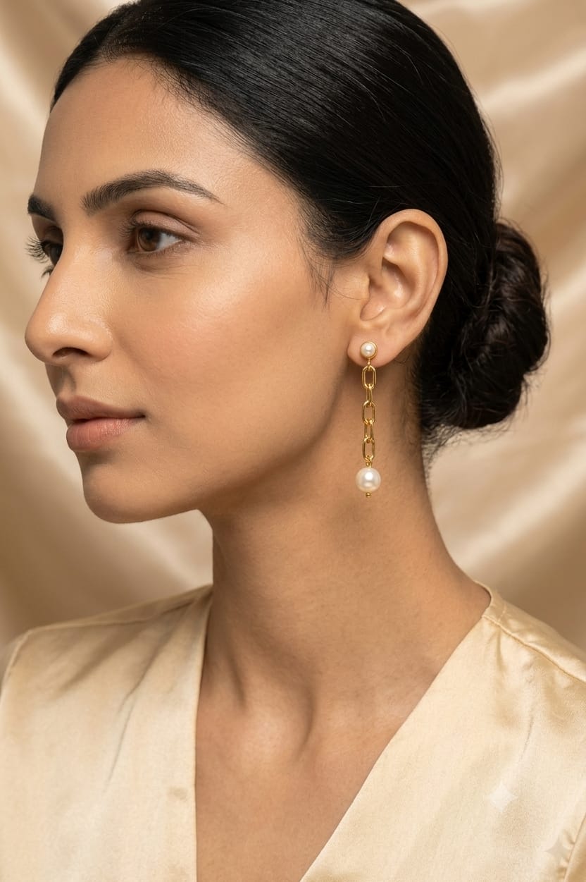 Luna Pearl Drop Earrings photo 2